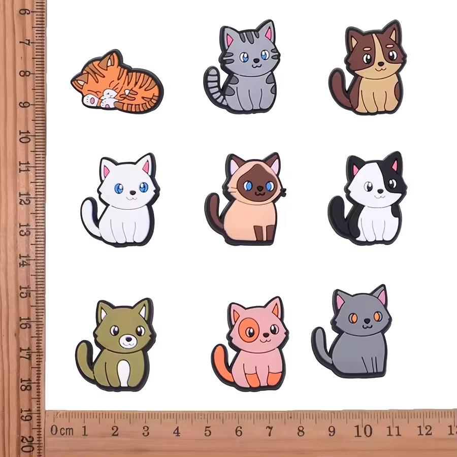 10 Stück Katzen-Aufkleber aus weichem PVC-Gummi für DIY-Zubehör in Multicolour - Bild 2