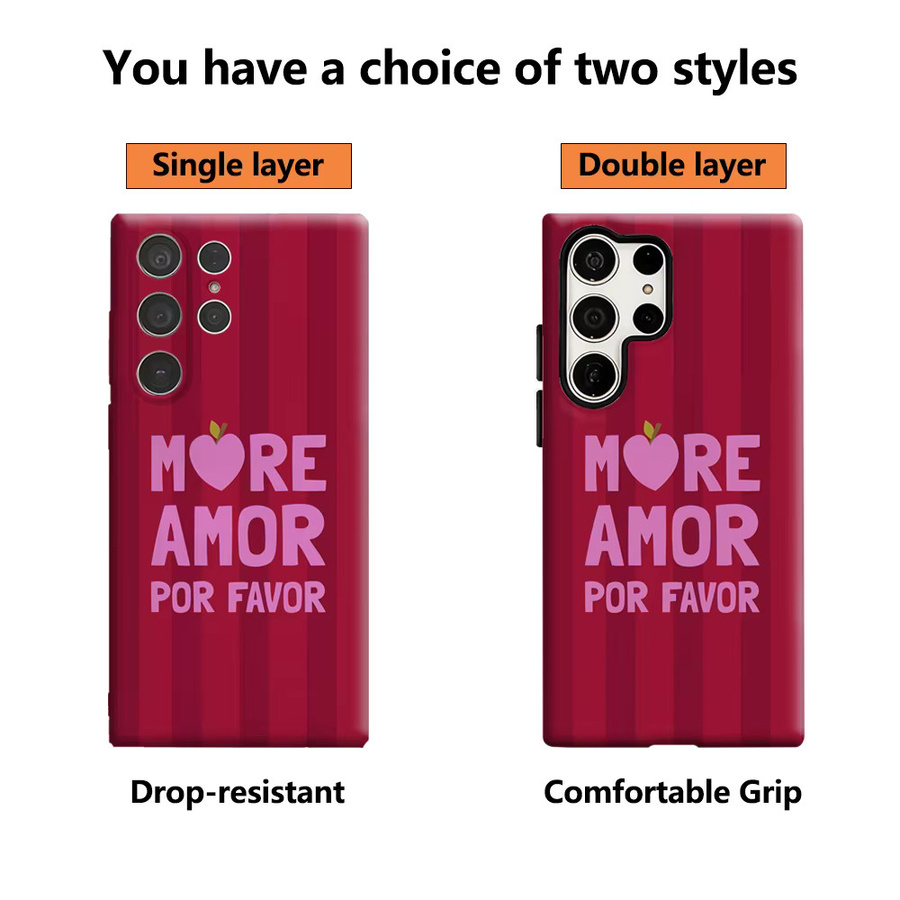 More Amor Por Favor Handyhülle mit glänzender doppellagiger Rückseite für Samsung Galaxy S25 Ultra, S24 und S23 Ultra Plus - Bild 2
