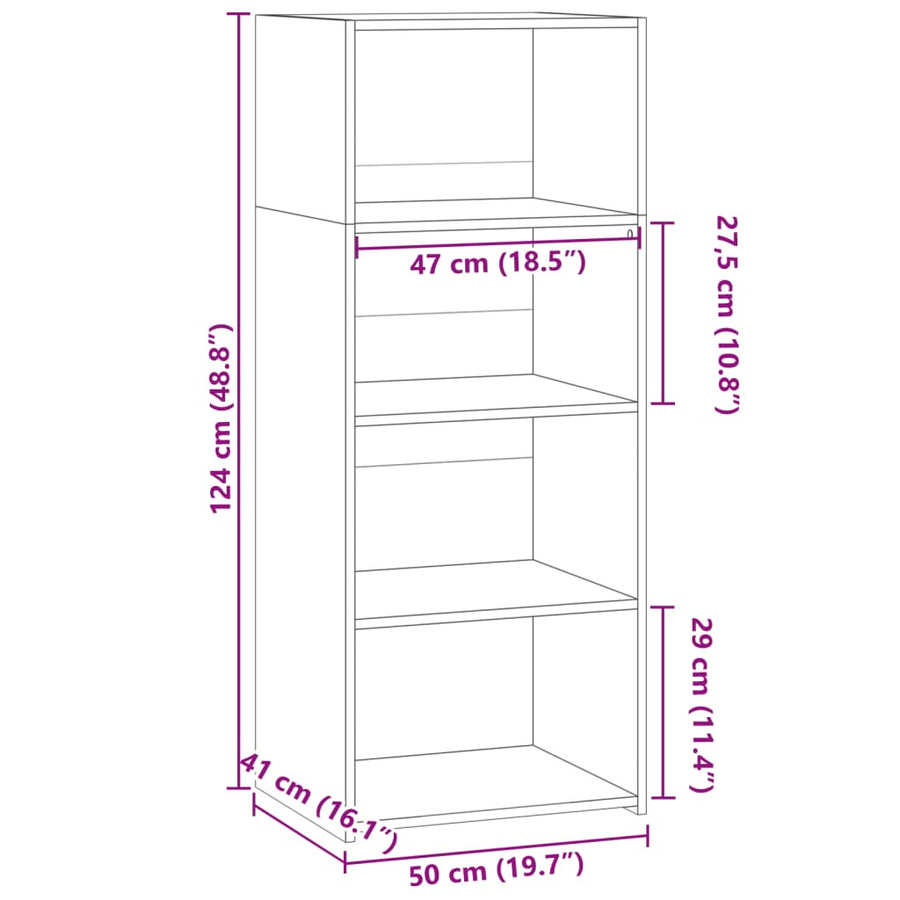 vidaXL Highboard Weiß aus Holzwerkstoff B/T/H: 50 x 41 x 124 cm - Bild 2