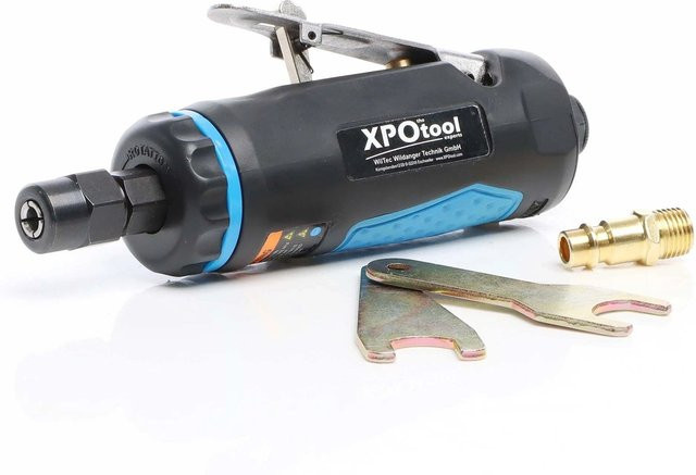 Wiltec Druckluft-Stabschleifer Mini Multischleifer in Schwarz aus Aluminium mit 168 mm Schleifscheibe - Bild 1