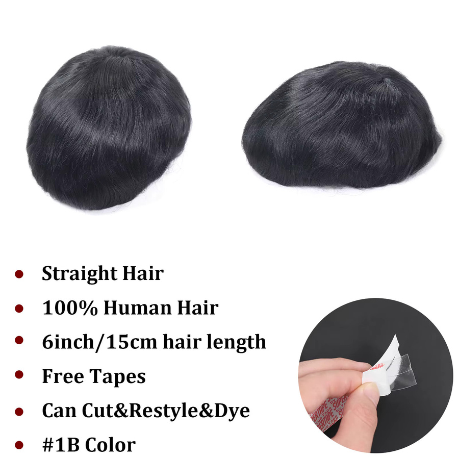 Bfirehair Echthaar Toupet Herren, Lace Front Perücke - Bild 5