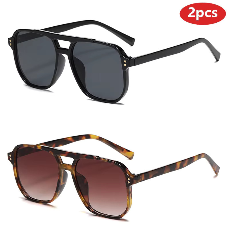 Julyrays Sonnenbrille, Square, Vollrand, Kunststoff, Schwarz, Unisex - Bild 1