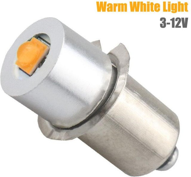 Labor Of Words P13.5S LED Ersatzlampe für Taschenlampen, 3W, Warmweiß, 3V-12V/6V-24V, Silber - Bild 1