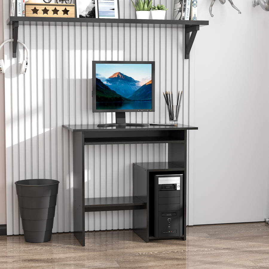 HOMCOM Computertisch Schreibtisch in Schwarz für Home Office und Kinderzimmer, B/T/H: 80 x 45 x 75 cm - Bild 2