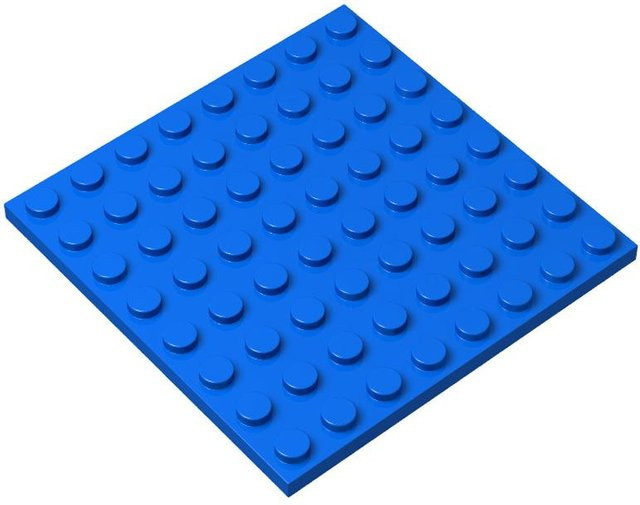 Platte 8x8, Bausteine Spielzeug Zubehör, 12-teiliges Set, blau - Bild 1