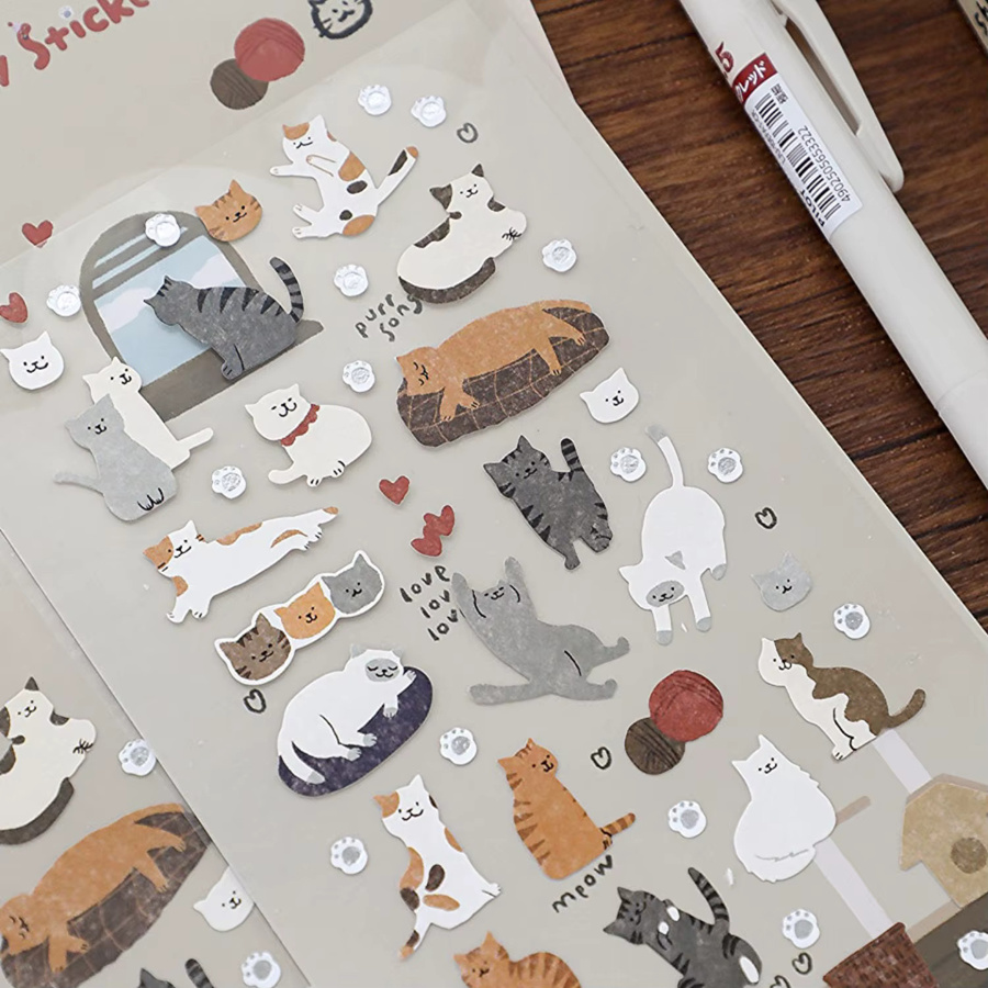 BONITO Freche Katze Papieraufkleber für Scrapbooking und DIY Journal, Mehrfarbig - Bild 2
