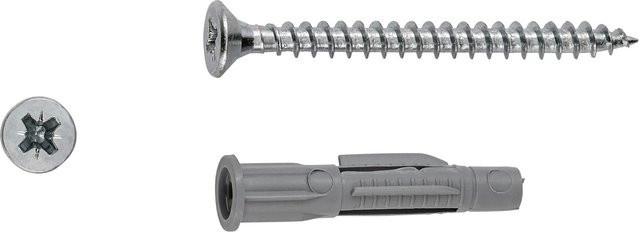 LUX-TOOLS Allzweckkragendübel aus Nylon mit Schrauben, Durchmesser: 6 mm, Länge: 34 mm, 10 Stück - Bild 1