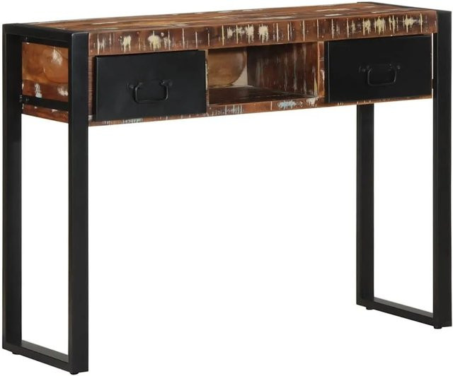 vidaXL Konsolentisch aus massivem Altholz in Mehrfarbig, B/T/H: 100 x 35 x 75 cm - Bild 1