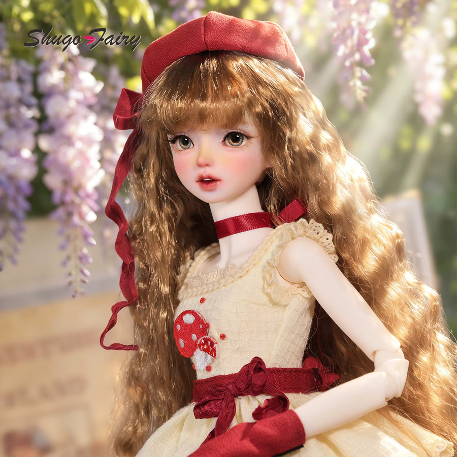 ShugaFairy Rowan A, Gelenkpuppe, 1/4 BJD, Rotkäppchen-Kleid mit Baskenmütze, 2-in-1-Stil - Bild 3