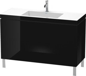 Duravit Waschtischunterschrank L-Cube c-bonded in Schwarz Hochglanz, B: 120 cm, T: 48 cm, H: 69,8 cm, mit 2 Auszügen und 1 HL - Bild 1