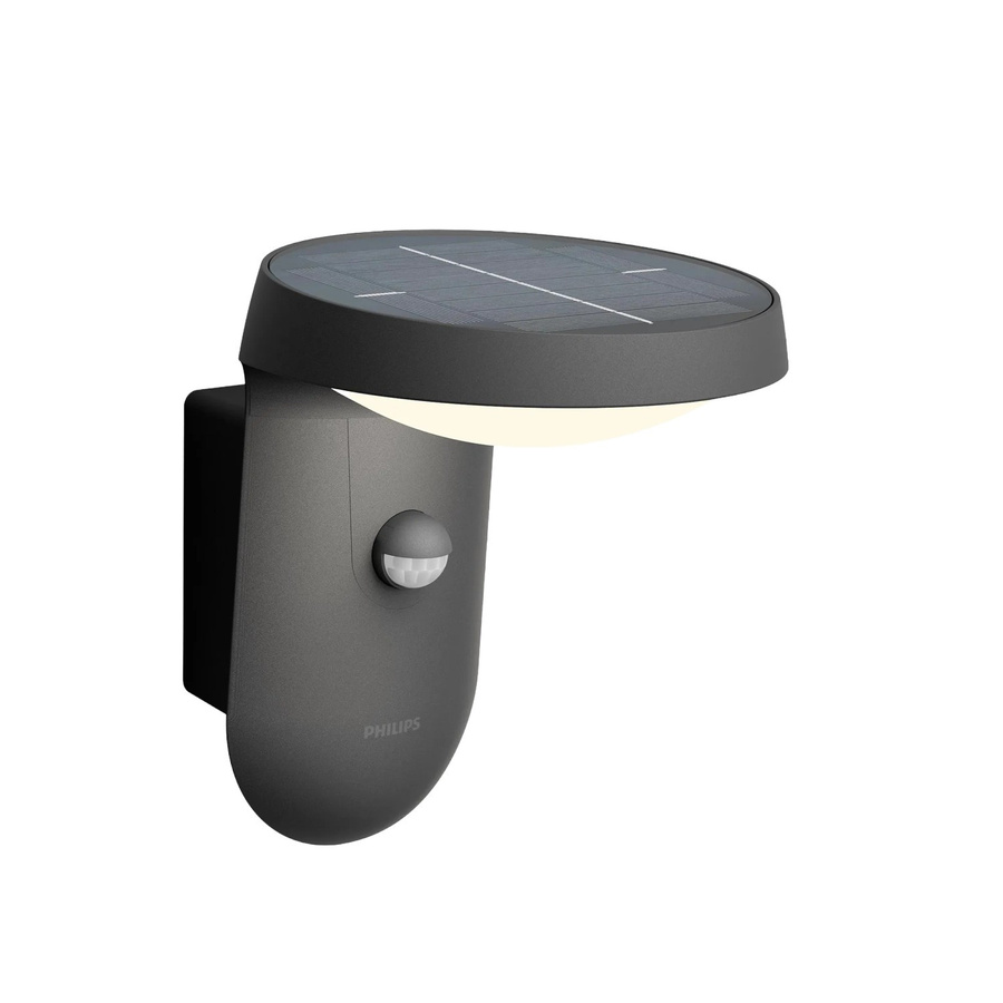 Philips Tyla Solar-Wandleuchte aus Aluminium in Anthrazit mit LED, Bewegungsmelder und Dämmerungssensor, Warmweiß, B/T/H: 18,8 x 15,8 x 18,4 cm - Bild 2