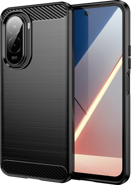 Stoßfeste Silikon-Carbonfaser Handyhülle für Xiaomi Poco M7 4G / Poco M7 Plus (6,9 Zoll) - Bild 1