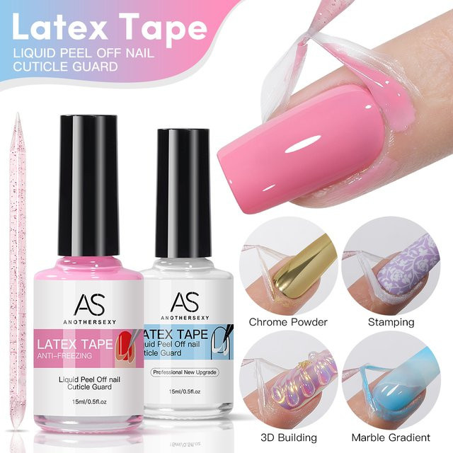 AS Peel Off Latex Nagelgel, 15 ml, White, Glänzend - Bild 1