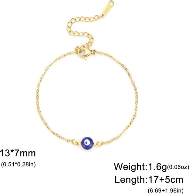 YULIN Armband, Edelstahl, Glücksblaue Böse Auge Charm, Damen, 17-22 cm - Bild 1