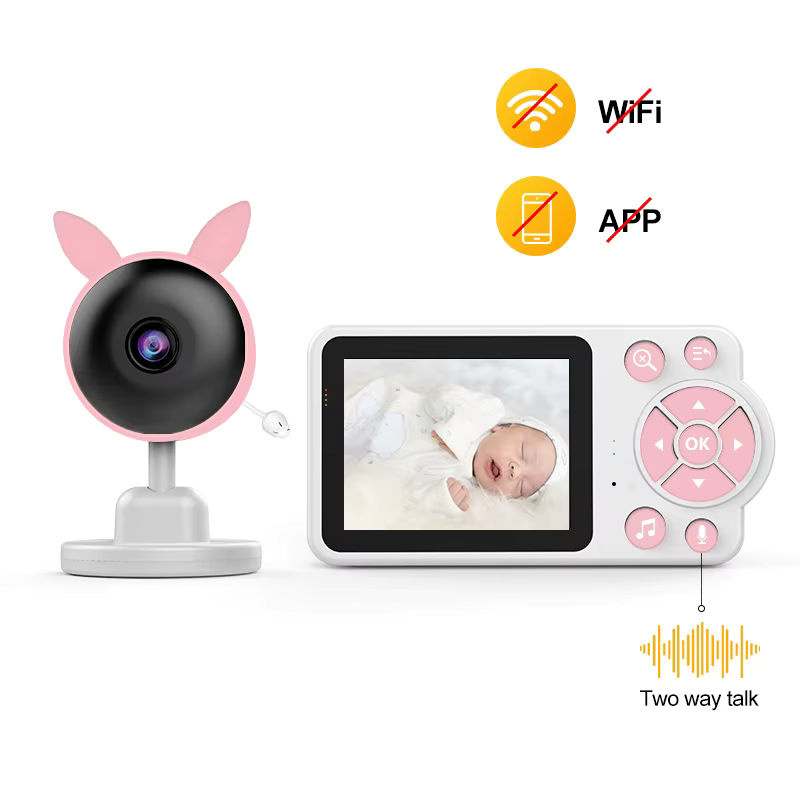 Damini Babyphone mit 720p HD Video, IR Nachtsicht, Temperaturerkennung und Schlaflied-Funktion via 2,4G drahtloser Verbindung - Bild 2