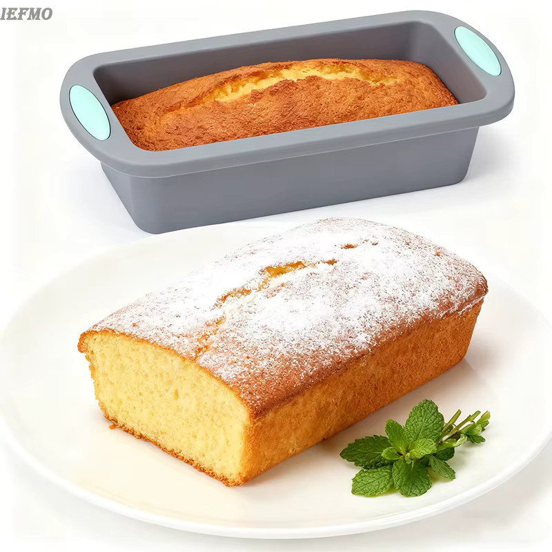 IEFMO Silikon-Kuchenform-Set Grau, Antihaftbeschichtete Rechteckige Brotform aus Silikon für die Küche - Bild 4