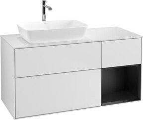 V&B Finion Waschtischunterschrank mit Wandbeleuchtung, Farbe: Blau und Weiß, Breite: 120 cm - Bild 1