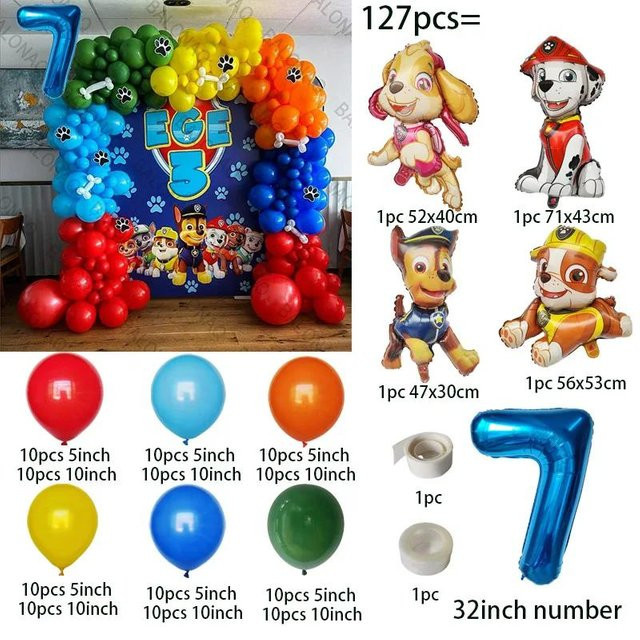 Paw Patrol Luftballons, 127-teiliges Set, Chase und Skye - Bild 1