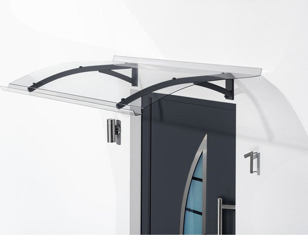 Gutta Typ PT Secco Pultvordach aus Aluminium und Polycarbonat, Anthrazit, B: 150 cm, T: 90 cm - Bild 1