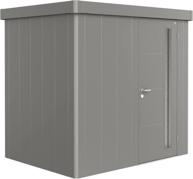 Biohort Metall-Gerätehaus Neo 1B mit Standardtür in Grau, B/H/T: 236 x 222 x 180 cm - Bild 1