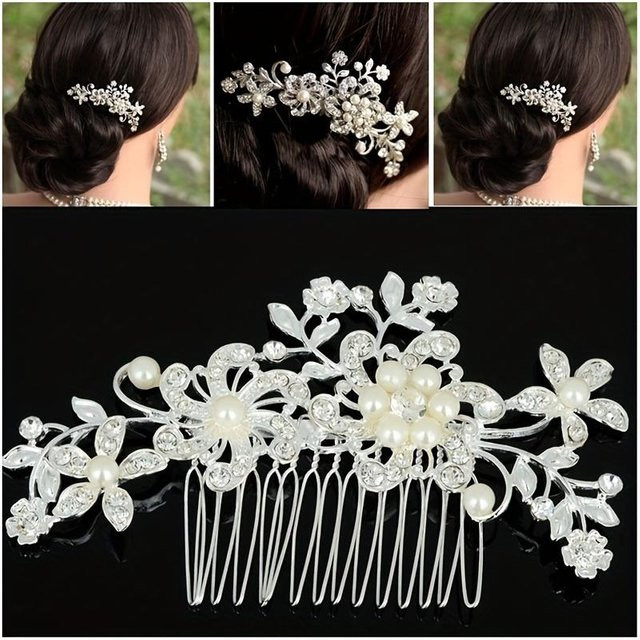 ouyaohong Haarspange Kunstblumen, gray, Damen - Bild 1