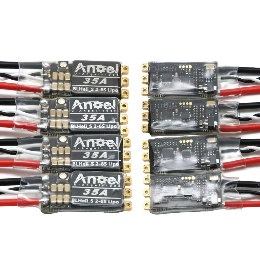 4er-Set U-Angel-1988 RC ESC 35A 45A BLHeli_S für FPV Quadcopter und Drohnen, 2-6S, Schwarz - Bild 2