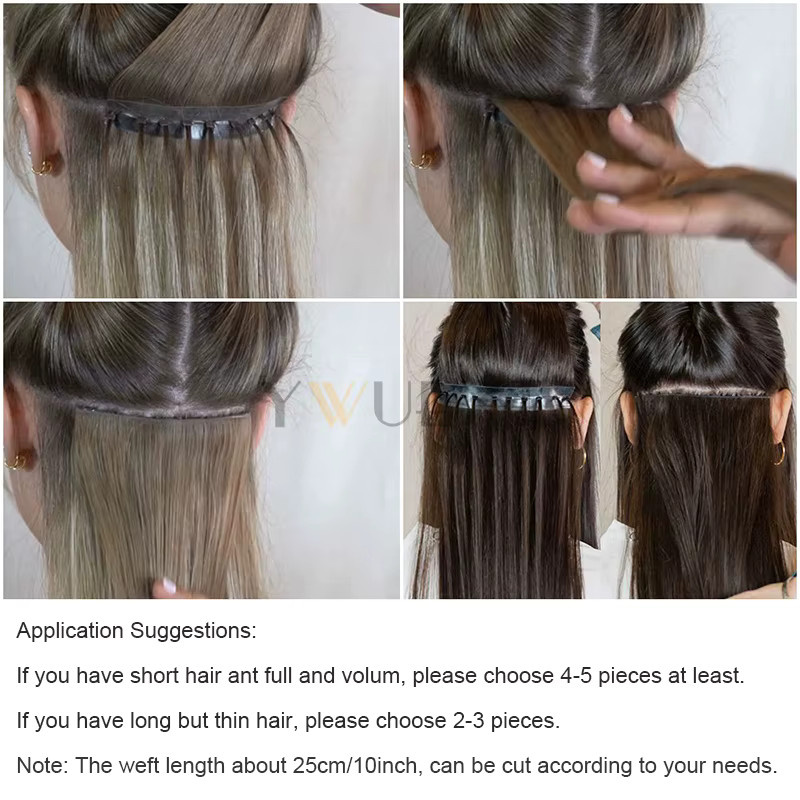 SPIKFN Unsichtbare Double Inject XO PU Skin Hole Weft Haarverlängerungen, Remy, Damen - Bild 5