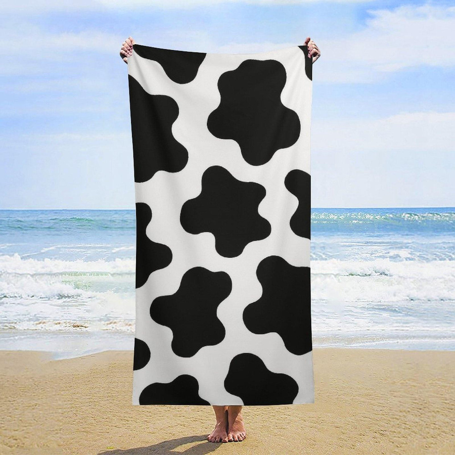 Saugfähiges und schnell trocknendes Strandtuch von Lampada mit schwarz-weißem Muster, Breite: 45 cm, Höhe: 90 cm - Bild 5