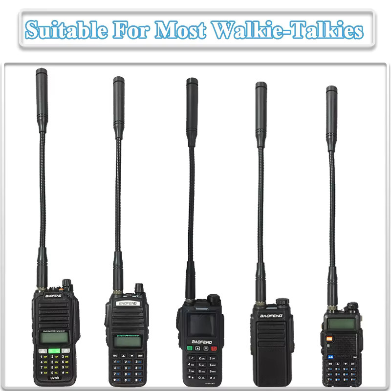 Baofeng UV-25 Schwanenhals Taktische Antenne mit SMA-Buchse für VHF UHF Walkie Talkie in Schwarz, Länge: 33 cm - Bild 2