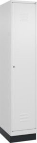 C+P Spind Classic PLUS Spind mit Sockel, 1 Abteil, Farbe Grau/Weiß, mit Zylinderschloss und 4 Garderobenhaken, H x B x T: 195 x 40 x 50 cm - Bild 1