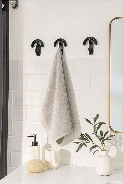 Design-Garderobenhaken 3er-Set von Luigi Caramella in Schwarz und Weiß - Bild 1