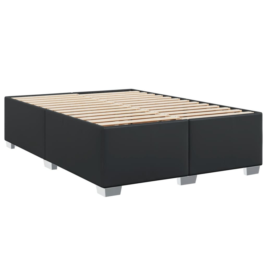 vidaXL Bettgestell aus Kunstleder in Schwarz, B/T/H: 140 x 200 cm - Bild 3