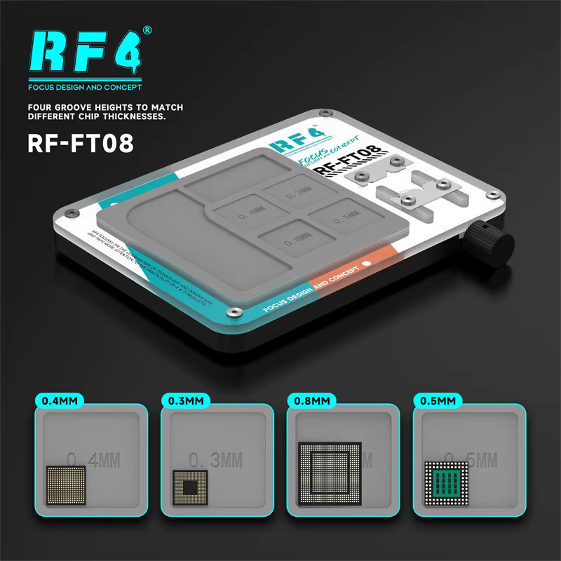 RF4 RF-FT08 Multifunktionale Reparatur-Arbeitsmatte für Mobiltelefone, CPU und IC-Präzisionskomponenten mit Halter und Lötwerkzeug - Bild 5