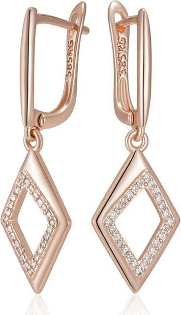 Creolen Roségold, Zirkon, Damen - Bild 1