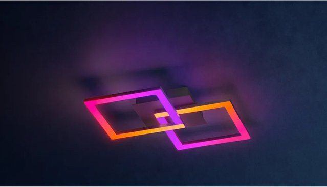 Eglo LED Deckenleuchte RGBIC 2-flammig in Schwarz und Weiß mit Fernbedienung - Bild 1