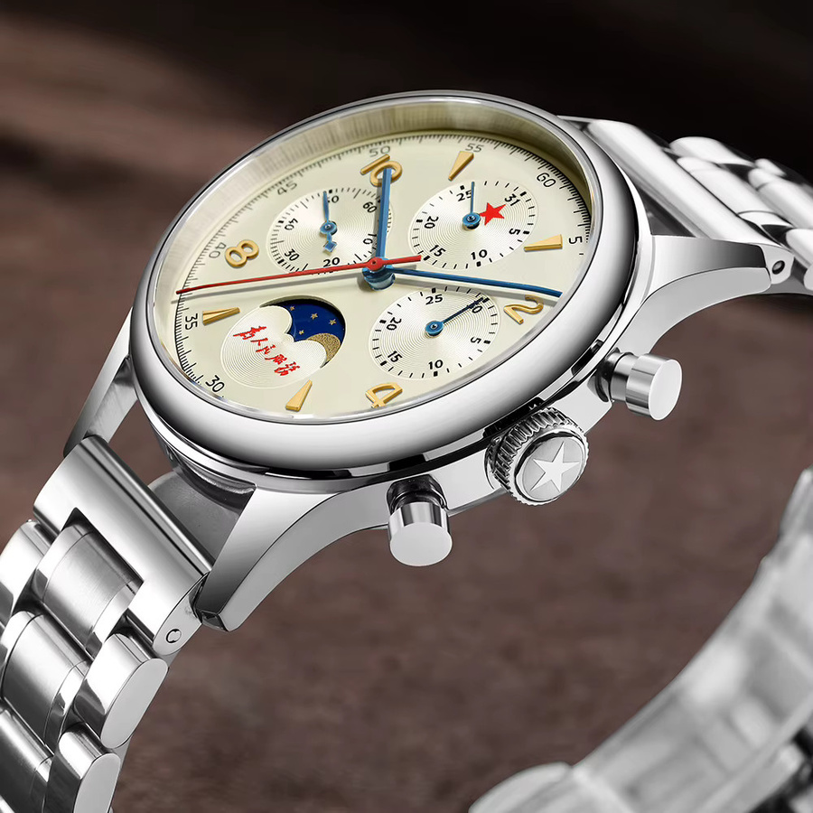 SEAKOSS Chronograph, Edelstahl, Handaufzug, Saphirglas, Herren - Bild 5