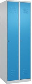 C+P Spind Classic PLUS Garderobenschrank mit 2 Abteilen, Stahlkonstruktion, Zylinderschloss und 3 Garderobenhaken, B/T/H: 60 x 50 x 185 cm - Bild 1