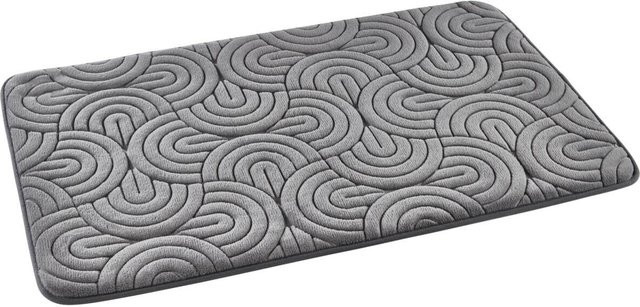 POCOline Badematte Bogen in Anthrazit und Grau, rechteckig, schnelltrocknend und nach OEKO-TEX Standard 100 zertifiziert, B/T: 80 x 50 cm - Bild 1