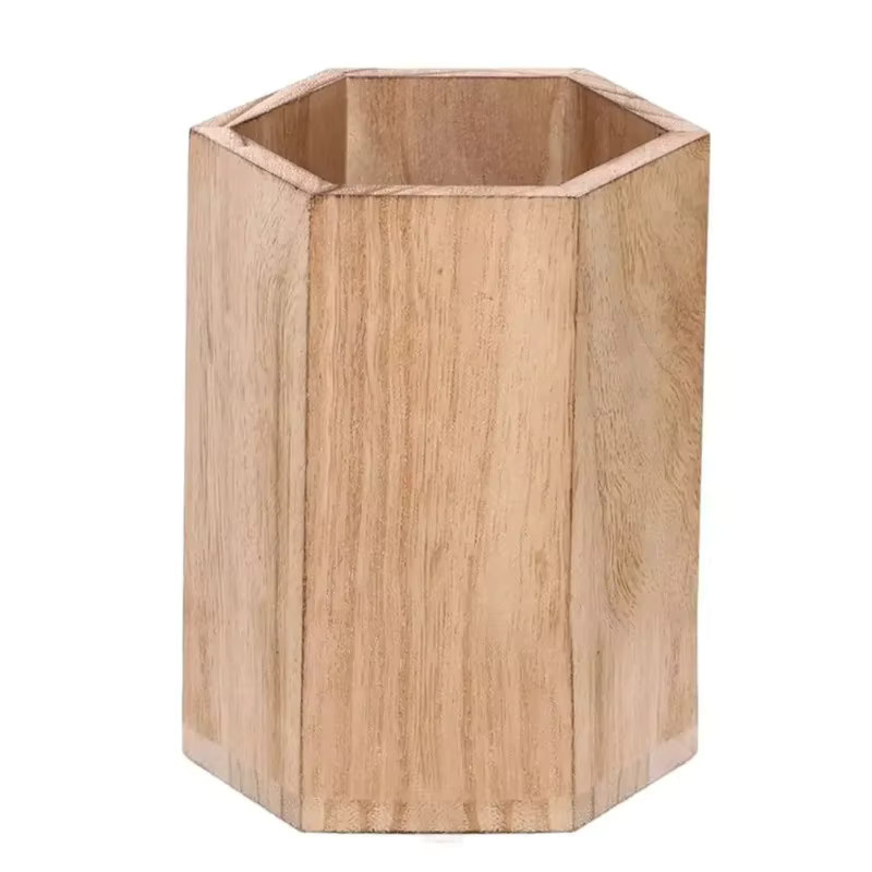 Multifunktionaler Desktop-Stiftehalter aus Holz im INS-Stil, Organizer für Schreibtisch, Braun - Bild 4
