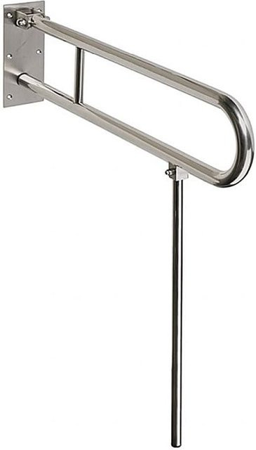 Brillantbad BELP Stützklappgriff in U-Form mit Standfuß aus Edelstahl gebürstet, Farbe Silber, B/T/H: 10,0 x 80,0 x 82,9 cm, 120 kg Traglast für Bad und WC - Bild 1