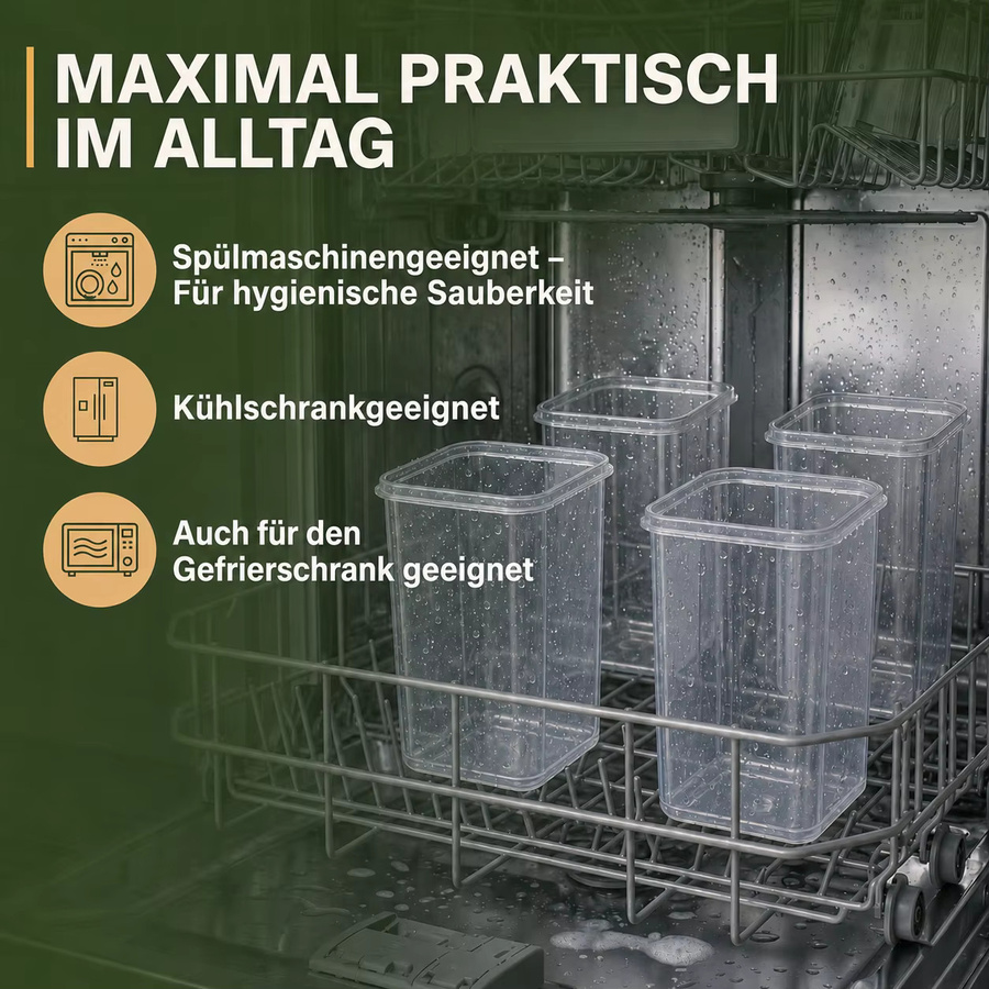 28er Set PNNP Luftdichte Vorratsdosen aus transparentem Kunststoff, stapelbare Frischhaltedosen für Küche und Speisekammer, BPA-frei, inklusive Etiketten und Stift - Bild 4