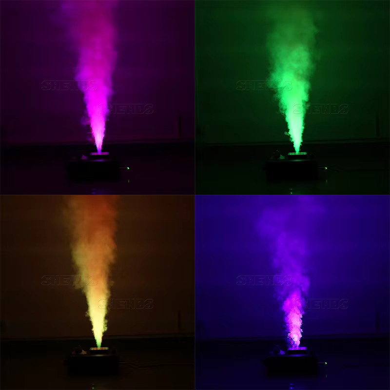 SHEHDS 2er Set RGB LED Vertikale Nebelmaschine 1500W mit DMX512 Schwarz - Bild 4