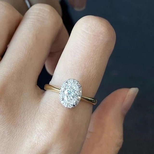 Huitan Ringe, Zirkonia, goldfarben, Damen - Bild 1