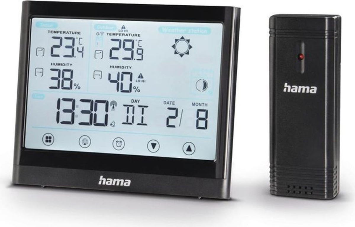 Hama Wetterstation Full Touch in Schwarz - Bild 2