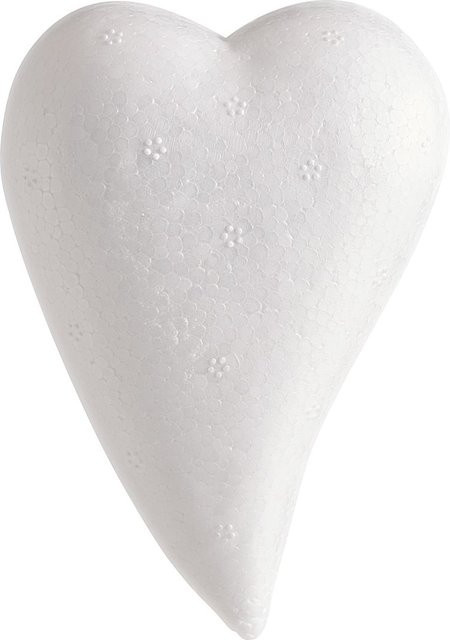 VBS Styroporherz in Tropfenform, Weiß, B/T/H: 8 x 3,5 x 2,5 cm - Bild 1