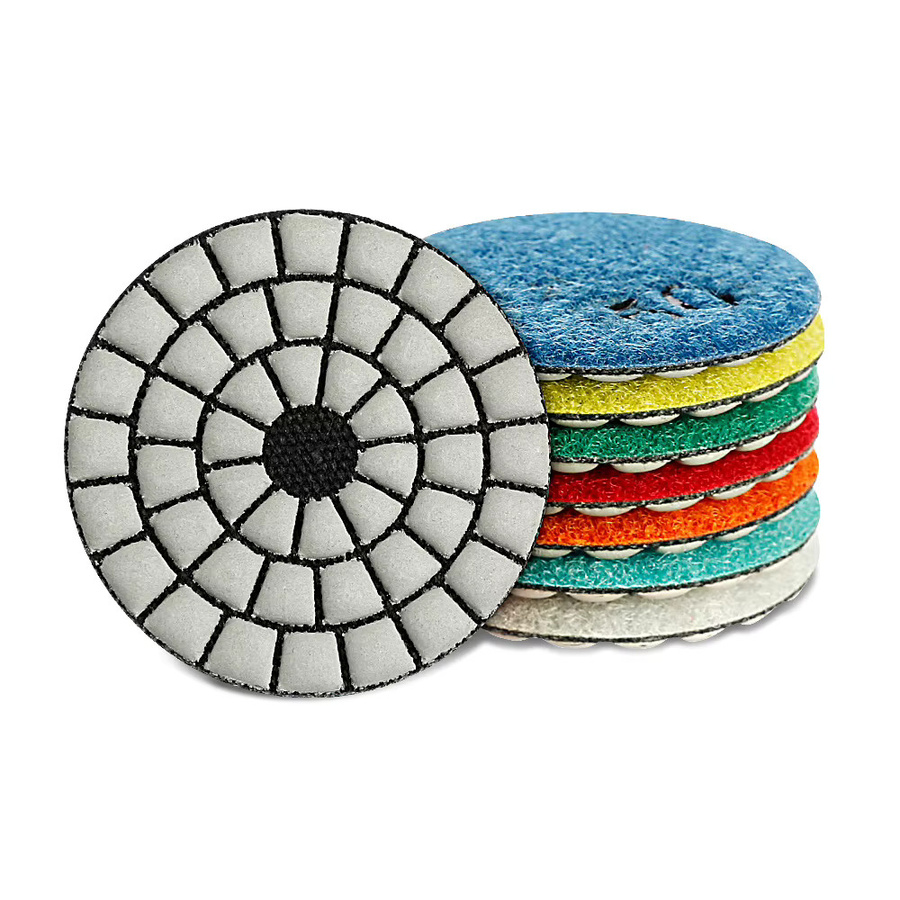 8-teiliges LOZLIN Mini Flexibles Diamant-Polierpad-Set in Multicolour, 50mm Trockenschleifscheiben für Granit, Marmor, Quarz und Stein - Bild 1