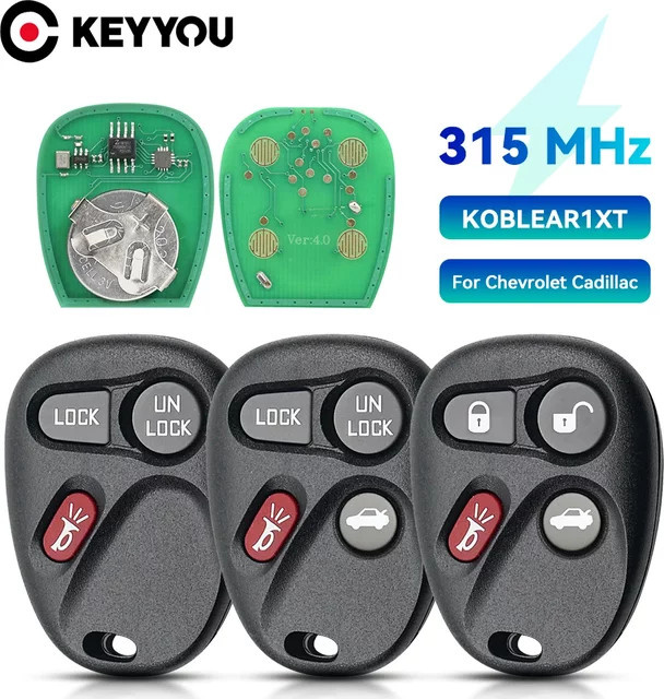 Keyyou Funkfernbedienung für Chevrolet GMC Silverado Suburban S10 Tahoe Yukon, 315MHz, Schwarz - Bild 1