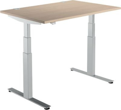 Schäfer Shop Select Schreibtisch DRIVE UP 2, elektrisch höhenverstellbar, T-Fuß, Eiche-Dekor/weißalu, B/T/H: 120 x 80 x 63-129 cm - Bild 1