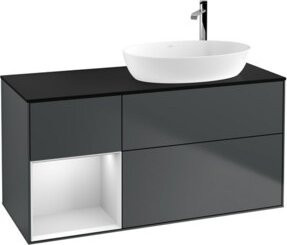 V&B Waschtischunterschrank Finion in Schwarz lackiert, Breite: 120 cm, Tiefe: 50,1 cm, Höhe: 50,1 cm - Bild 1