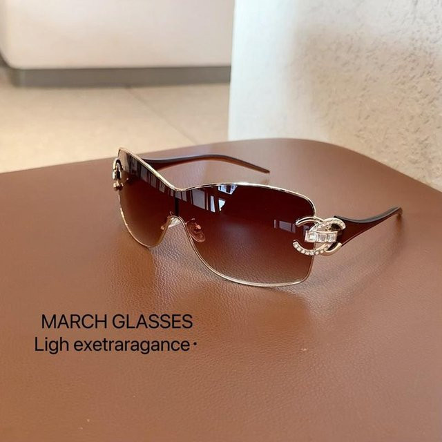Femme Couture Sonnenbrille, randlos, Butterfly, Metall, Damen, brown - Bild 1